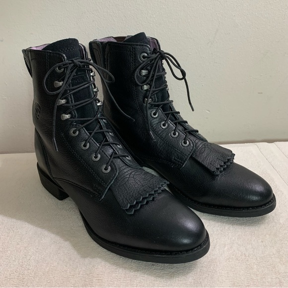 Ariat Shoes Mens Ariat Ats Black Leather Lace Up Kiltie Work